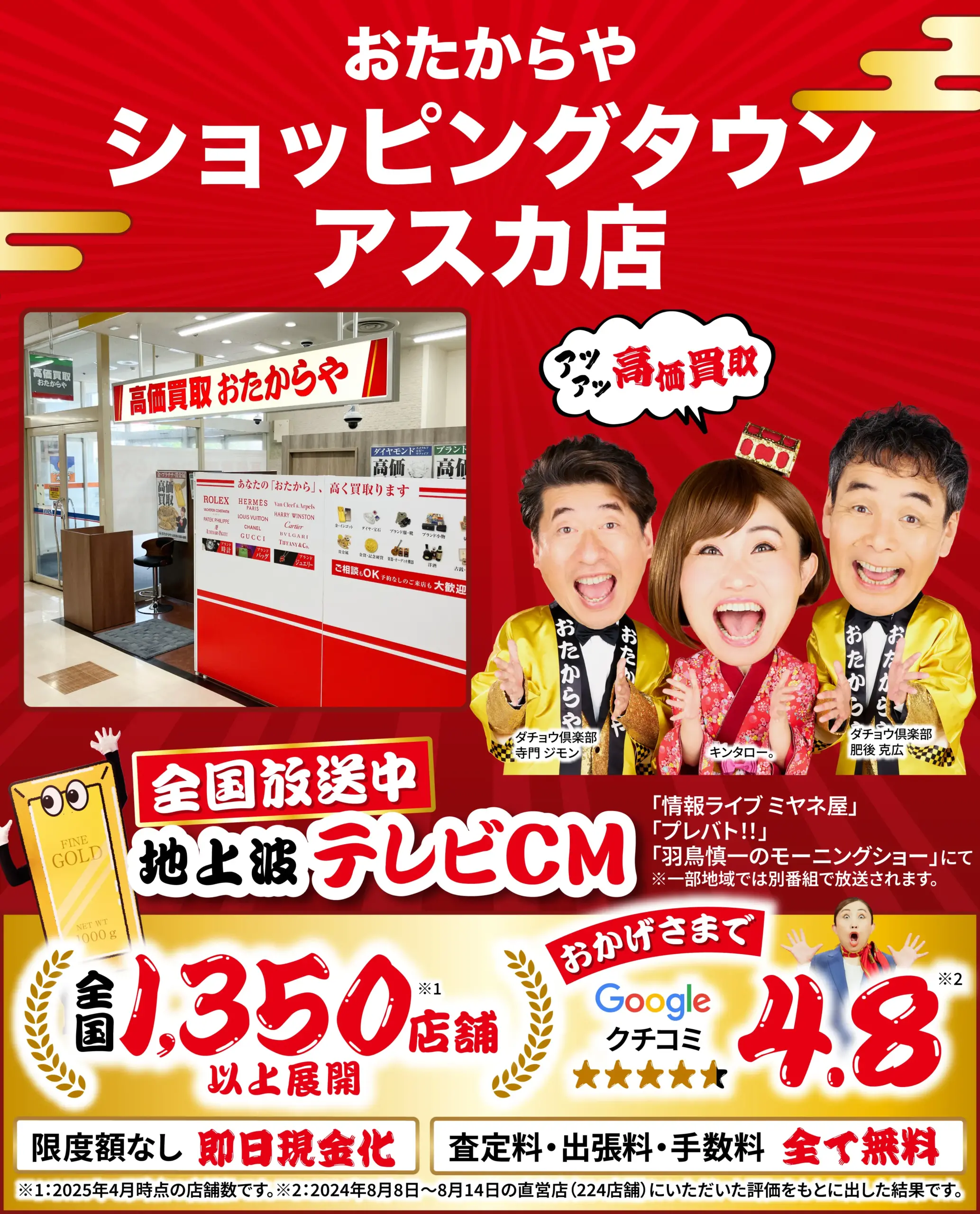 ダイヤモンド・宝石高価買取！googleクチコミ4.8、全国1,200店舗以上！