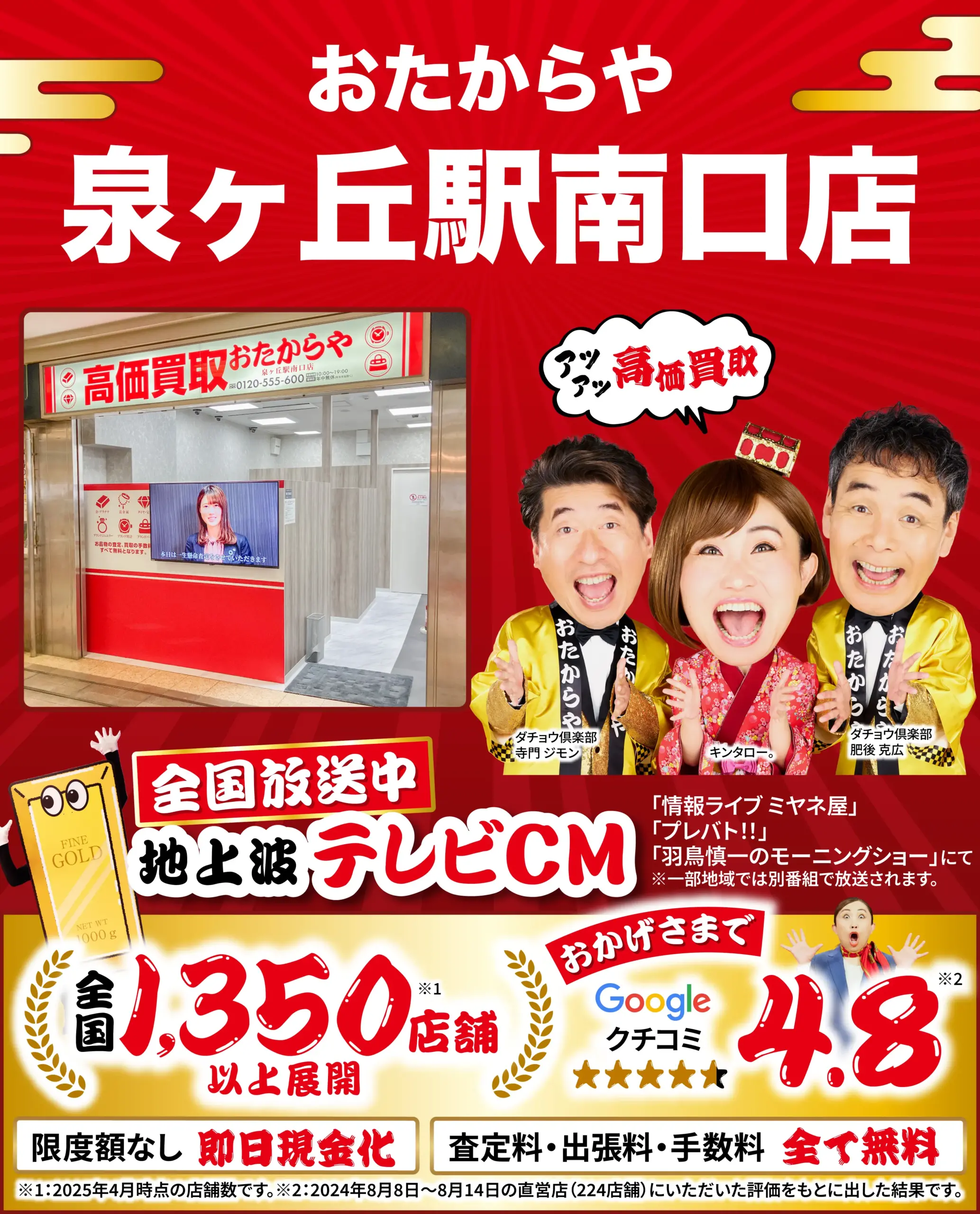ダイヤモンド・宝石高価買取！googleクチコミ4.8、全国1,200店舗以上！