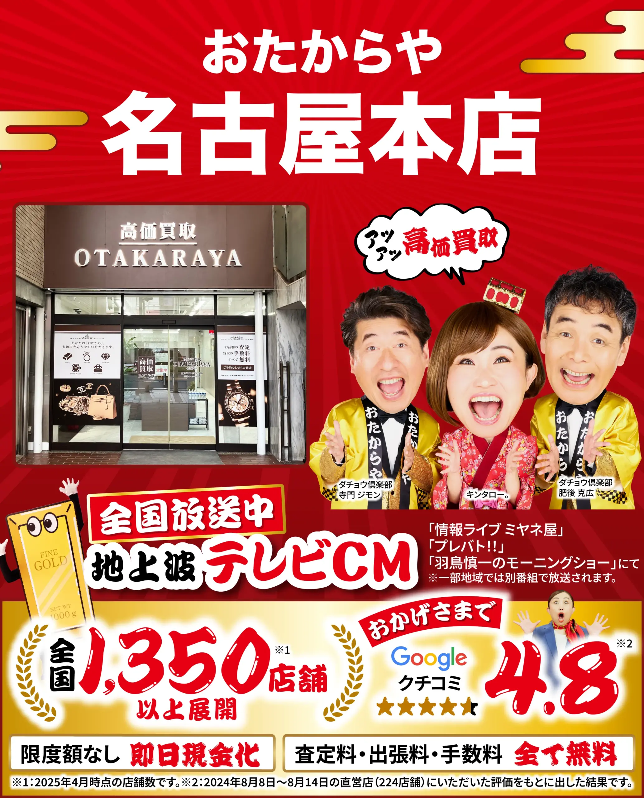 ダイヤモンド・宝石高価買取！googleクチコミ4.8、全国1,200店舗以上！