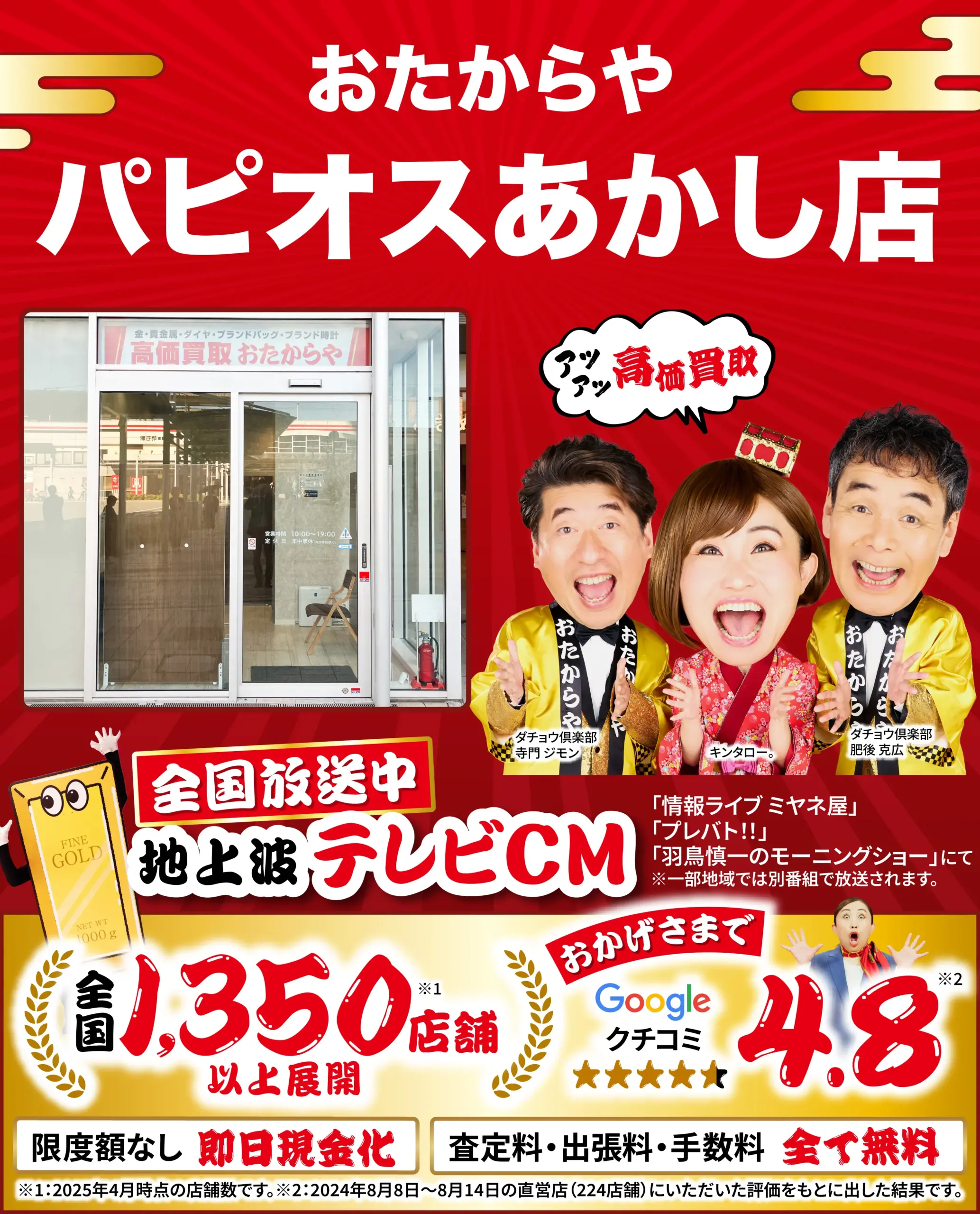 ダイヤモンド・宝石高価買取！googleクチコミ4.8、全国1,200店舗以上！