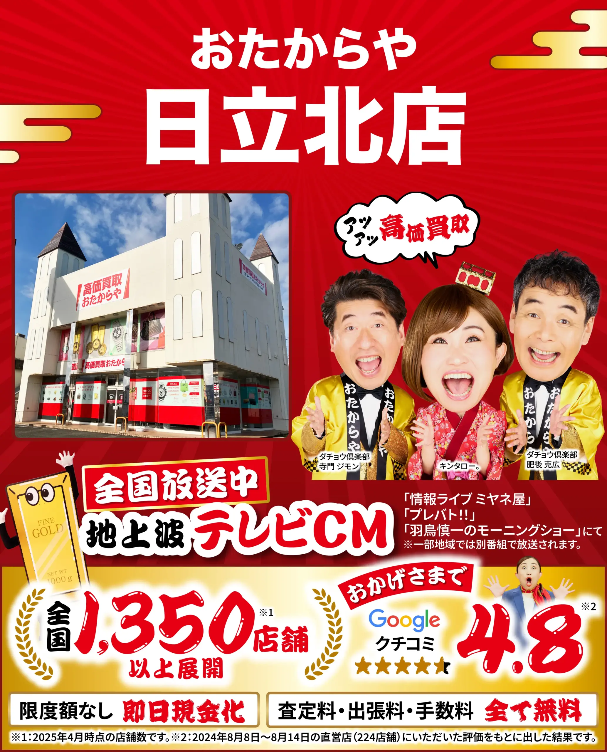 ダイヤモンド・宝石高価買取！googleクチコミ4.8、全国1,200店舗以上！