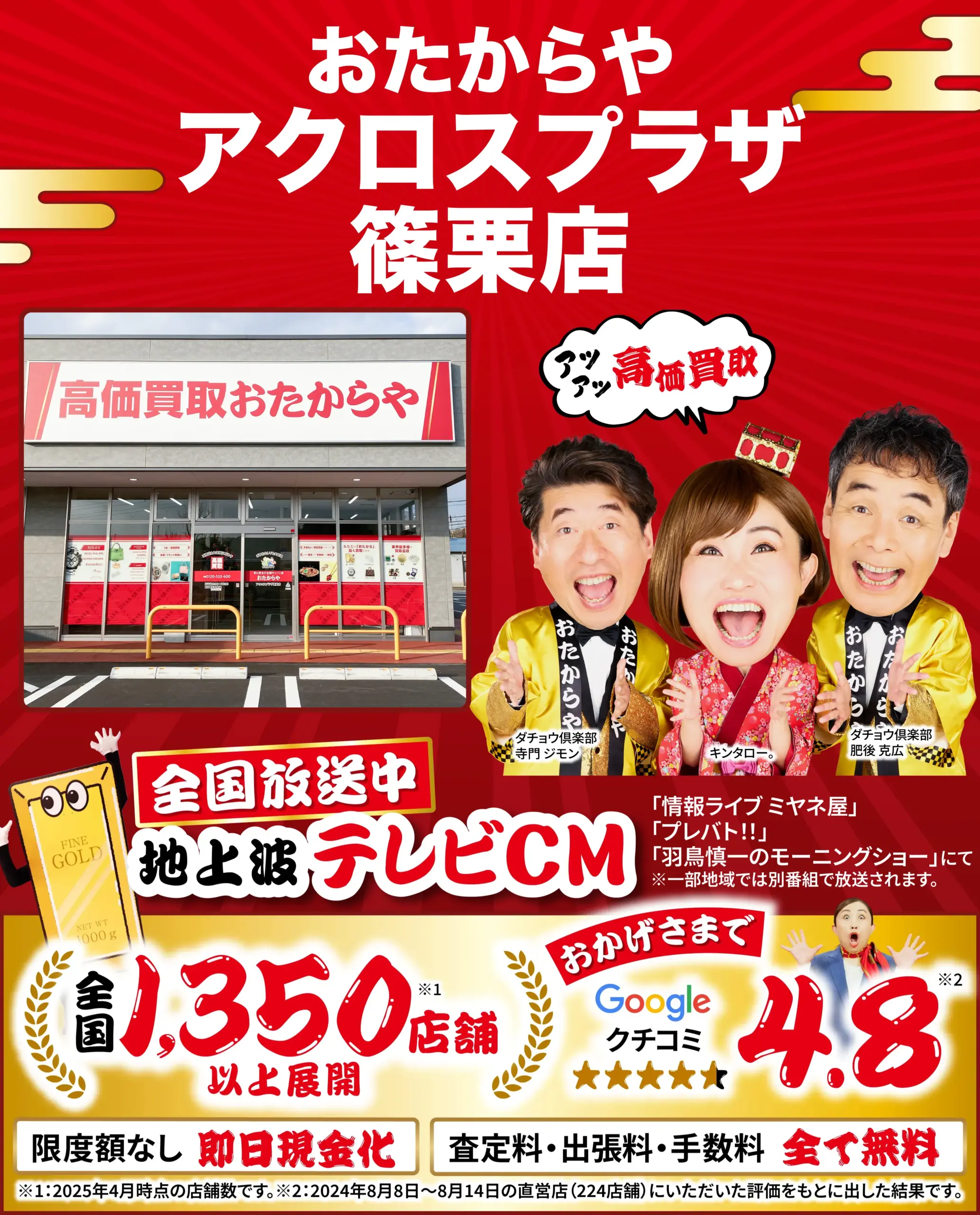 ダイヤモンド・宝石高価買取！googleクチコミ4.8、全国1,200店舗以上！