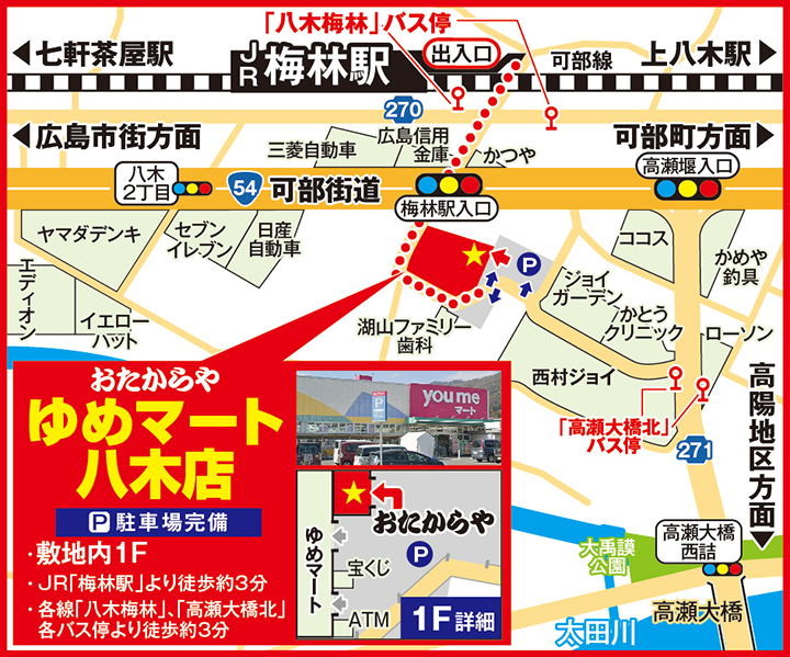 ゆめマート八木店案内図