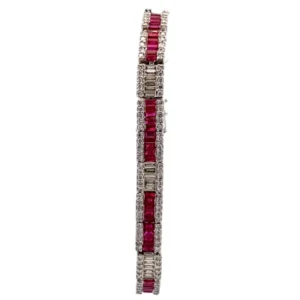 K18WG ルビー ダイヤ ブレスレット/バングル 4.35ct