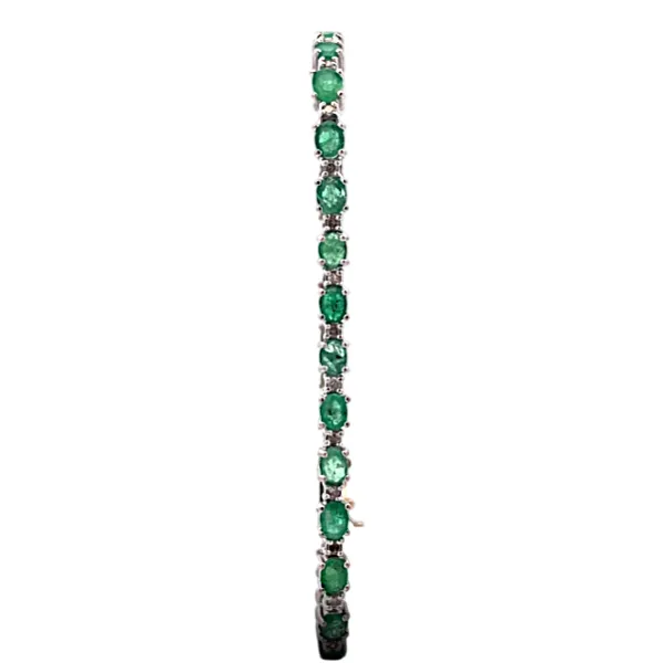 K18WG エメラルド・ダイヤ ブレスレット/バングル 5.5ct 」の