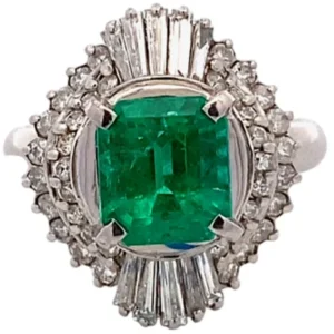 Pt･Pm900 エメラルド ダイヤ リング 2.13ct