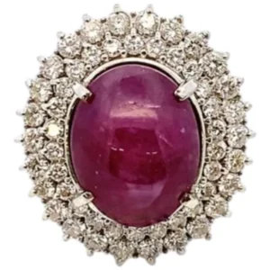 Pt･Pm900 スターサファイア ダイヤ リング 21.48ct