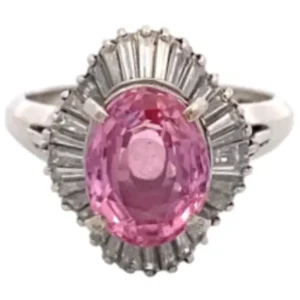 Pt・Pm900 ピンクサファイア ダイヤ 3.36ct