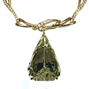 K18 クォーツ（水晶）ダイヤ ネックレス/ペンダントトップ 42.34ct 46.3g
