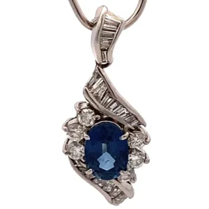 Pt･Pm900 サファイア ダイヤ ネックレス/ペンダントトップ 1.21ct