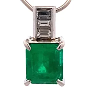Pt･Pm900 エメラルド ダイヤ ネックレス/ペンダントトップ 2.97ct