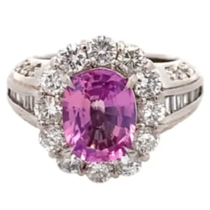 Pt・Pm900 ピンクサファイア ダイヤ 2.4ct