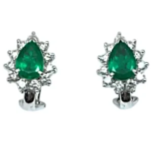 Pt/Pm900 エメラルド ダイヤ イヤリング 1.07・1.39ct