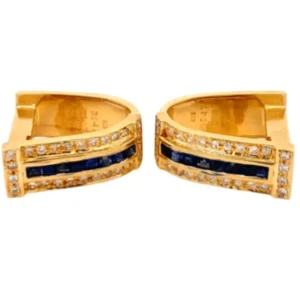 K18 サファイア ダイヤ ピアス 1.03・1.03ct