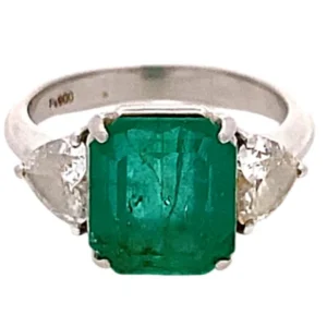 Pt･Pm900 エメラルド ダイヤ リング 4.42ct