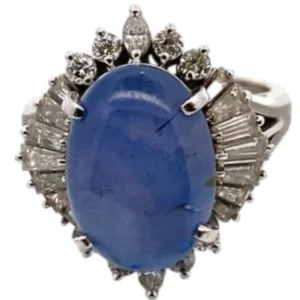 Pt･Pm900 スターサファイア ダイヤ リング 10.97ct