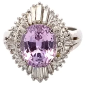 Pt・Pm900 ピンクサファイアダイヤ 3.21ct