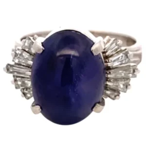 Pt･Pm900 スターサファイア ダイヤ リング 10.34ct