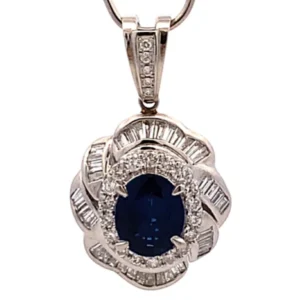 Pt･Pm900 サファイア ダイヤ ネックレス/ペンダントトップ 2.34ct