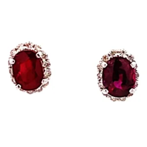 K18 ルビー ダイヤ ピアス 1.207・1.30ct