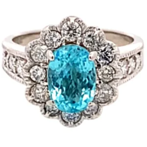 Pt･Pm900 パライバトルマリン ダイヤ リング 1.76ct 6.8g