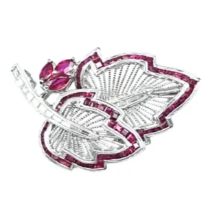 K18 ルビー ダイヤ ブローチ 3.05ct
