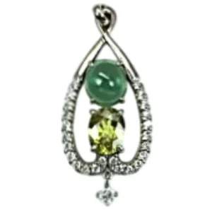 Pt/Pm900 コーネルピン（コルネルプ石）スフェーン ダイヤ ネックレス/ペンダントトップ 1.216ct 5.7g