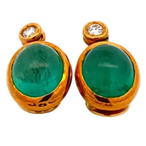 K18 エメラルド ダイヤ イヤリング 4.45・4.44ct