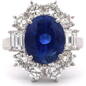 スリランカ産ブルーサファイア ダイヤ リング 6.41ct
