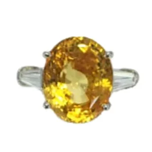 Pt･Pm900 イエローサファイア ダイヤ リング 12.423ct