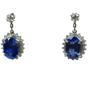 Pt･Pm900 サファイア ダイヤ ピアス 2.779・2.31ct