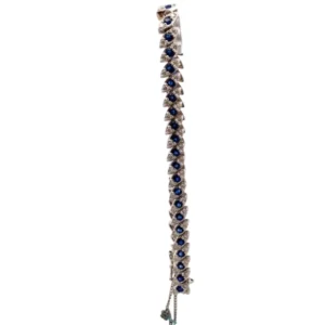 Pt･Pm850 サファイア ダイヤ ブレスレット 3.01ct