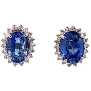 K18 サファイア ダイヤ ピアス 6.31・6.31ct