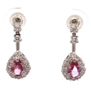 Pt･Pm900 ファイア ダイヤ ピアス 0.361・0.347ct