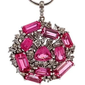 K18WG スピネル（尖晶石） ダイヤ ネックレス/ペンダントトップ 5.38ct 5.5g