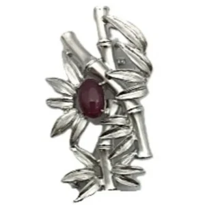 Pt900 スタールビー ブローチ 3.94ct