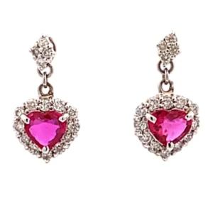 K18WG ルビー ダイヤ ピアス 0.61・0.74ct