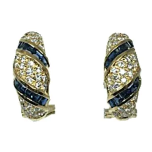 18K サファイア ダイヤ イヤリング S1.4ct