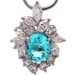 Pt･Pm900 パライバトルマリン ダイヤ ネックレス/ペンダントトップ 1.48ct 3.9gの参考買取価格