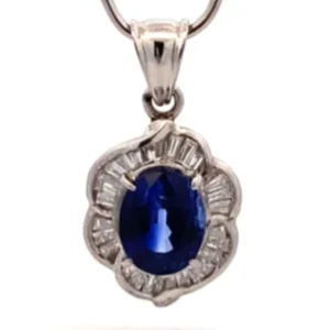 Pt･Pm900 サファイア ダイヤ ネックレス/ペンダントトップ 2.67ct