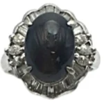 Pt900 シリマナイトキャッツアイ ダイヤ リング 8.5ct 11.2gの参考買取価格