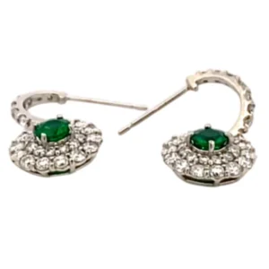 Pt950 エメラルド ダイヤ ピアス 0.21・0.20ct