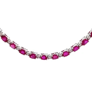 K18WG ルビー ダイヤ ネックレス/ペンダントトップ 20.0ct