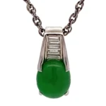 Pt850/Pt900 翡翠（ヒスイ）ダイヤ ネックレス/ペンダントトップ 6.02ct 11.6gの参考買取価格