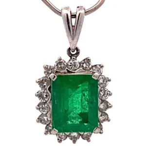 Pt･Pm900 エメラルド ダイヤ ネックレス/ペンダントトップ 0.61ct