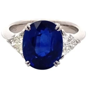 Pt･Pm900 スリランカ産 ブルーサファイア ダイヤ リング 6.97ct