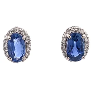 K18 サファイア ダイヤ ピアス 1.81・1.68ct
