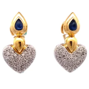 K18 サファイア ダイヤ イヤリング 0.72ct