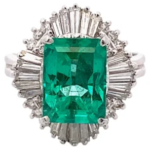 Pt･Pm900 エメラルド ダイヤ リング 2.66ct