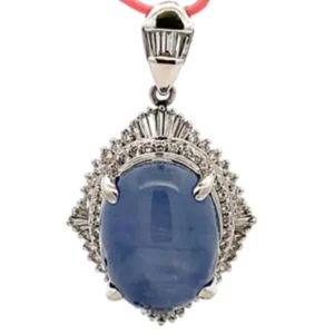 Pt･Pm900 スターサファイア ダイヤ ネックレス 35.46ct